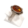 Bague Ambre Baltique Ovale Argent 925 Taille 58