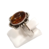 Bague Ambre Baltique Ovale Argent 925 Taille 58