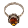 Bague Ambre Baltique Ovale Argent 925 Taille 58