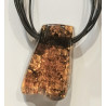 Pendentif Ambre Baltique Polie 6cm sur Cordon Cuir 7 Fils 48 cm