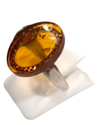 Bague Ambre Signe $ Argent 925 Taille 52
