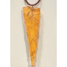 Pendentif Ambre Baltique Pointe 8cm avec Cordon Réglable Rouge