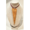 Pendentif Ambre Baltique Pointe 8cm avec Cordon Réglable Rouge