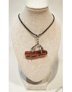 Pendentif Ambre Baltique Panthère Argent 925 sur Cordon Noir Réglable
