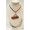 Pendentif Ambre Baltique Panthère Argent 925 sur Cordon Noir Réglable