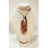 Pendentif Ambre Baltique Goutte 6cm avec Chaîne 38 cm Tout Argent 925