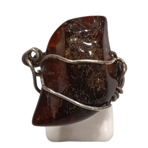 Bague Ambre baltique Argent 925 Taille 49