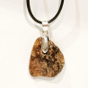Pendentif Ambre Brute sur Cordon 45 + 5 cm