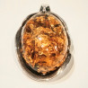 Pendentif Ambre Baltique Serti Argent 925 4cm