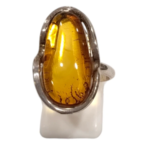 Bague Ambre baltique Argent 925 Taille 55