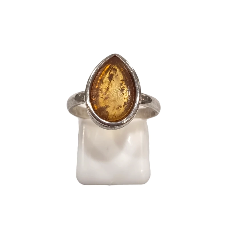 Bague Ambre baltique Argent 925 Taille 56