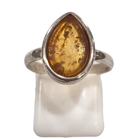 Bague Ambre baltique Argent 925 Taille 56