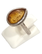Bague Ambre baltique Argent 925 Taille 56