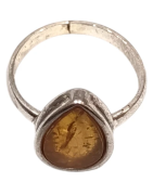 Bague Ambre baltique Argent 925 Taille 56