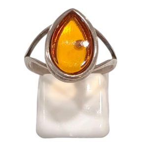 Bague Ambre baltique Argent 925 Taille 57