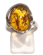 Bague Ambre baltique Argent 925 Taille 58