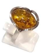 Bague Ambre baltique Argent 925 Taille 58
