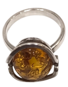 Bague Ambre baltique Argent 925 Taille 58
