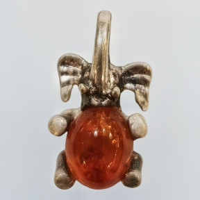 Pendentif Ambre Éléphant Argent 925