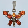 Pendentif Ambre Baltique Papillon Argent 925