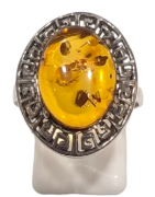 Bague Ambre baltique Argent 925 Taille 63