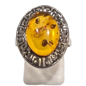 Bague Ambre baltique Argent 925 Taille 63