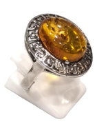 Bague Ambre baltique Argent 925 Taille 63