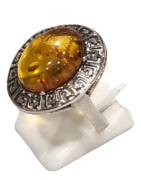 Bague Ambre baltique Argent 925 Taille 63