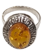 Bague Ambre baltique Argent 925 Taille 63