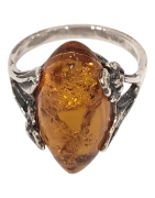 Bague Ambre baltique Argent 925 Taille 54+