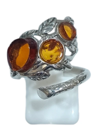 Bague Ambre baltique Argent 925 Taille 59+