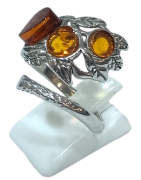 Bague Ambre baltique Argent 925 Taille 59+