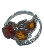 Bague Ambre baltique Argent 925 Taille 59+