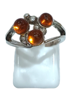 Bague Ambre baltique Argent 925 Taille 53