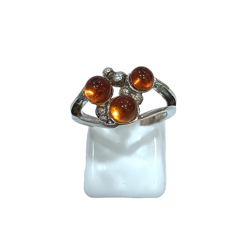Bague Ambre baltique Argent 925 Taille 53