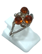 Bague Ambre baltique Argent 925 Taille 53