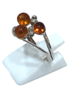 Bague Ambre baltique Argent 925 Taille 53