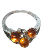 Bague Ambre baltique Argent 925 Taille 53
