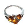 Bague Ambre baltique Argent 925 Taille 53