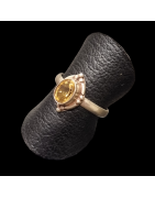 Bague Citrine Naturelle Argent 925 Taille 52