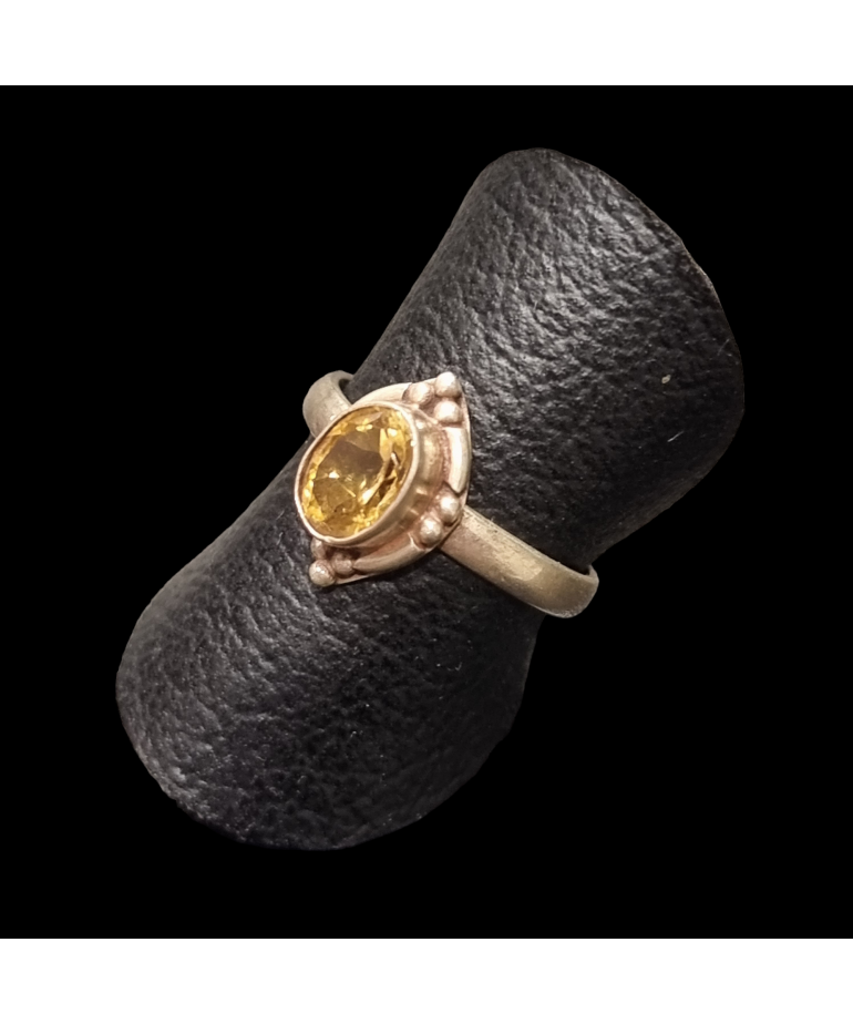 Bague Citrine Naturelle Argent 925 Taille 52