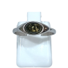 Bague Ambre Vert Argent 925 Taille 55