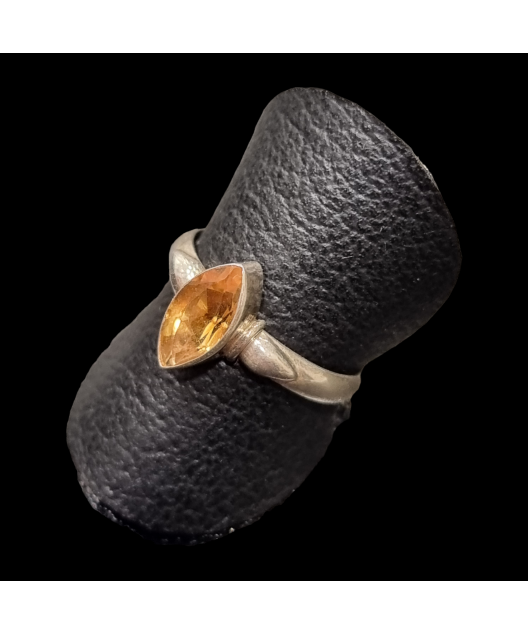 Bague Citrine naturelle Argent 925 Taille 56