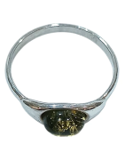 Bague Ambre Vert Argent 925 Taille 55