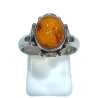 Bague Ambre Baltique Ovale Argent 925 Taille 57