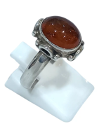Bague Ambre Baltique Ovale Argent 925 Taille 57