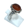 Bague Ambre Baltique Ovale Argent 925 Taille 57