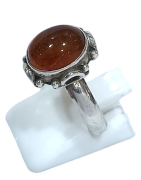 Bague Ambre Baltique Ovale Argent 925 Taille 57