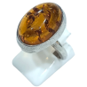 Bague Ambre Baltique Argent 925 Taille 56+