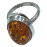 Bague Ambre Baltique Argent 925 Taille 56+
